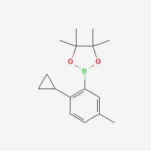 molecular formula C16H23BO2 B6616117 2-(2-cyclopropyl-5-methylphenyl)-4,4,5,5-tetramethyl-1,3,2-dioxaborolane CAS No. 2223053-11-8