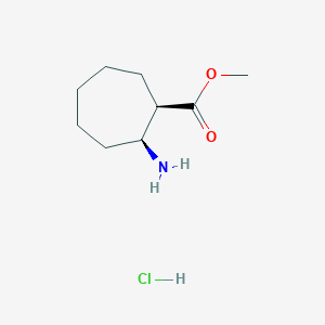 molecular formula C9H18ClNO2 B6616137 rac-methyl (1R,2S)-2-aminocycloheptane-1-carboxylate hydrochloride, cis CAS No. 1033755-85-9