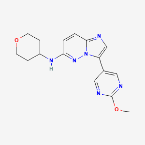 molecular formula C16H18N6O2 B6616198 3-(2-methoxypyrimidin-5-yl)-N-(oxan-4-yl)imidazo[1,2-b]pyridazin-6-amine CAS No. 1012345-09-3