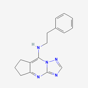 molecular formula C16H17N5 B6616340 (6,7-Dihydro-5H-cyclopenta[d][1,2,4]triazolo[1,5-a]pyrimidin-8-yl)-phenethyl-amine CAS No. 626216-22-6