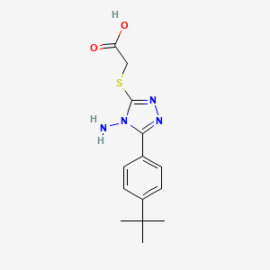 molecular formula C14H18N4O2S B6616344 2-{[4-amino-5-(4-tert-butylphenyl)-4H-1,2,4-triazol-3-yl]sulfanyl}acetic acid CAS No. 337487-81-7