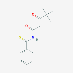 molecular formula C14H17NO2S B066164 Pentanamide, 4,4-dimethyl-3-oxo-N-(phenylthioxomethyl)- CAS No. 178408-10-1