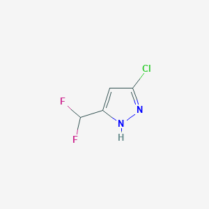 molecular formula C4H3ClF2N2 B6616407 5-chloro-3-(difluoromethyl)-1H-pyrazole CAS No. 1015779-51-7