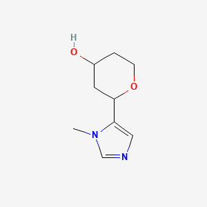 molecular formula C9H14N2O2 B6616429 2-(1-methyl-1H-imidazol-5-yl)oxan-4-ol CAS No. 1461706-51-3