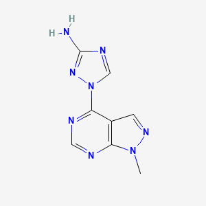 molecular formula C8H8N8 B6616453 1-{1-methyl-1H-pyrazolo[3,4-d]pyrimidin-4-yl}-1H-1,2,4-triazol-3-amine CAS No. 1248161-87-6