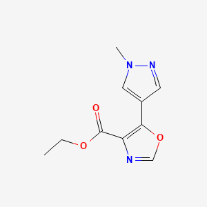 molecular formula C10H11N3O3 B6616518 ethyl 5-(1-methyl-1H-pyrazol-4-yl)-1,3-oxazole-4-carboxylate CAS No. 1250535-53-5