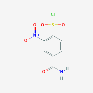 molecular formula C7H5ClN2O5S B6616525 4-carbamoyl-2-nitrobenzene-1-sulfonyl chloride CAS No. 1248014-50-7