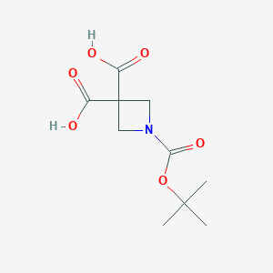 molecular formula C10H15NO6 B6616934 1-[(tert-butoxy)carbonyl]azetidine-3,3-dicarboxylic acid CAS No. 2260935-72-4