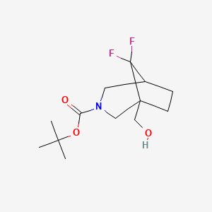 molecular formula C13H21F2NO3 B6616957 tert-butyl 8,8-difluoro-1-(hydroxymethyl)-3-azabicyclo[3.2.1]octane-3-carboxylate CAS No. 1373028-95-5