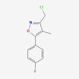 molecular formula C11H9ClFNO B6616966 3-(Chloromethyl)-5-(4-fluorophenyl)-4-methylisoxazole CAS No. 863669-65-2