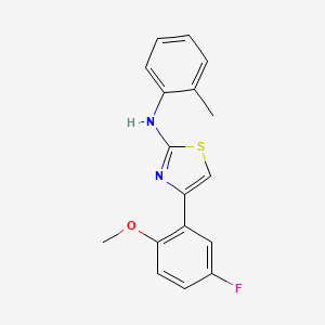 molecular formula C17H15FN2OS B6616983 4-(5-Fluoro-2-methoxyphenyl)-N-(2-methylphenyl)-1,3-thiazol-2-amine CAS No. 62433-44-7