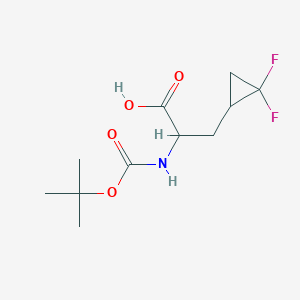 molecular formula C11H17F2NO4 B6617102 2-{[(tert-butoxy)carbonyl]amino}-3-(2,2-difluorocyclopropyl)propanoic acid CAS No. 1393529-98-0