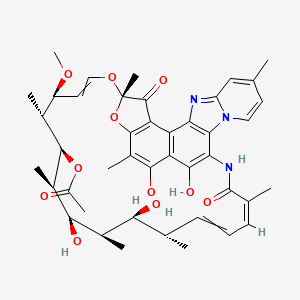 molecular formula C43H51N3O11 B6617167 (7S,11S,12R,13S,14R,15R,16R,17S,18S)-2,15,17,36-tetrahydroxy-11-methoxy-3,7,12,14,16,18,22,30-octamethyl-6,23-dioxo-8,37-dioxa-24,27,33-triazahexacyclo[23.10.1.1^{4,7}.0^{5,35}.0^{26,34}.0^{27,32}]heptatriaconta-1(35),2,4,9,19,21,25(36),26(34),28,30,32-undecaen-13-yl acetate CAS No. 2763741-04-2