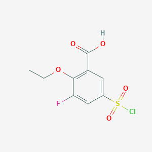 molecular formula C9H8ClFO5S B6617169 5-(chlorosulfonyl)-2-ethoxy-3-fluorobenzoic acid CAS No. 1375471-59-2