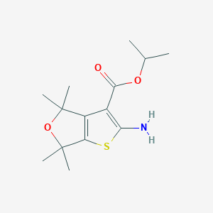 molecular formula C14H21NO3S B6617227 propan-2-yl 2-amino-4,4,6,6-tetramethyl-4H,6H-thieno[2,3-c]furan-3-carboxylate CAS No. 1513475-62-1