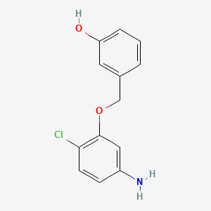 molecular formula C13H12ClNO2 B6617253 3-[(5-amino-2-chlorophenoxy)methyl]phenol CAS No. 1503290-40-1