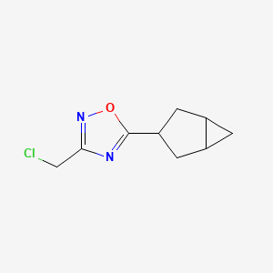 molecular formula C9H11ClN2O B6617271 5-{bicyclo[3.1.0]hexan-3-yl}-3-(chloromethyl)-1,2,4-oxadiazole, Mixture of diastereomers CAS No. 1505990-70-4