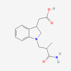 2-[1-(2-carbamoyl-2-methylethyl)-2,3-dihydro-1H-indol-3-yl]acetic acid