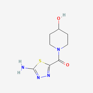 molecular formula C8H12N4O2S B6617312 1-(5-amino-1,3,4-thiadiazole-2-carbonyl)piperidin-4-ol CAS No. 1503066-84-9
