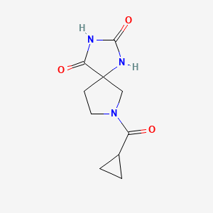 molecular formula C10H13N3O3 B6617383 7-cyclopropanecarbonyl-1,3,7-triazaspiro[4.4]nonane-2,4-dione CAS No. 1491534-59-8