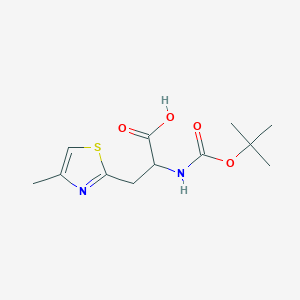 molecular formula C12H18N2O4S B6617389 2-{[(tert-butoxy)carbonyl]amino}-3-(4-methyl-1,3-thiazol-2-yl)propanoic acid CAS No. 1379861-02-5