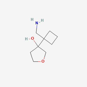 molecular formula C9H17NO2 B6617406 3-[1-(aminomethyl)cyclobutyl]oxolan-3-ol CAS No. 1508903-22-7