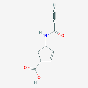 molecular formula C9H9NO3 B6617411 4-(prop-2-ynamido)cyclopent-2-ene-1-carboxylic acid, Mixture of diastereomers CAS No. 1511272-19-7