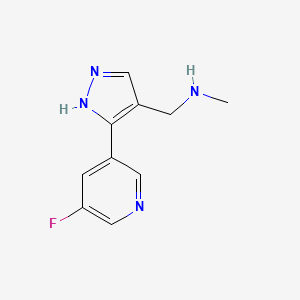 molecular formula C10H11FN4 B6617446 {[3-(5-fluoropyridin-3-yl)-1H-pyrazol-4-yl]methyl}(methyl)amine CAS No. 1513064-94-2