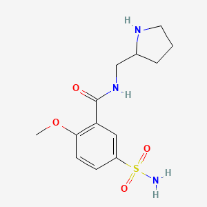 2-Methoxy-N-(pyrrolidin-2-ylmethyl)-5-sulfamoylbenzamide