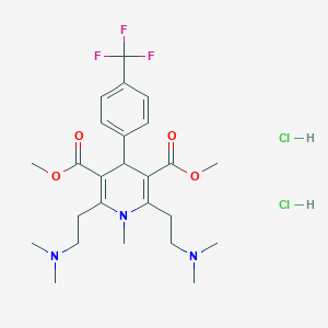 3,5-dimethyl 2,6-bis[2-(dimethylamino)ethyl]-1-methyl-4-[4-(trifluoromethyl)phenyl]-1,4-dihydropyridine-3,5-dicarboxylate dihydrochloride