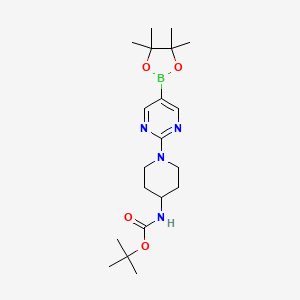 molecular formula C20H33BN4O4 B6617521 tert-butyl N-{1-[5-(tetramethyl-1,3,2-dioxaborolan-2-yl)pyrimidin-2-yl]piperidin-4-yl}carbamate CAS No. 1202805-37-5
