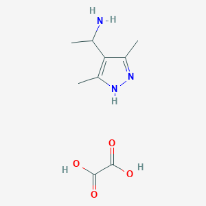 molecular formula C9H15N3O4 B6617550 1-(3,5-dimethyl-1H-pyrazol-4-yl)ethan-1-amine, oxalic acid CAS No. 1298085-55-8