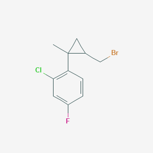 molecular formula C11H11BrClF B6617697 1-[2-(bromomethyl)-1-methylcyclopropyl]-2-chloro-4-fluorobenzene, Mixture of diastereomers CAS No. 1538784-23-4