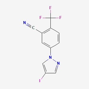 molecular formula C11H5F3IN3 B6617727 5-(4-iodo-1H-pyrazol-1-yl)-2-(trifluoromethyl)benzonitrile CAS No. 1515977-87-3