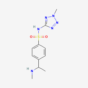 molecular formula C11H16N6O2S B6617742 N-(2-methyl-2H-1,2,3,4-tetrazol-5-yl)-4-[1-(methylamino)ethyl]benzene-1-sulfonamide CAS No. 1522347-21-2
