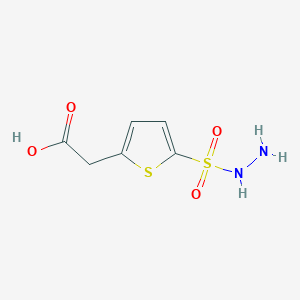 molecular formula C6H8N2O4S2 B6617758 2-[5-(hydrazinesulfonyl)thiophen-2-yl]acetic acid CAS No. 1556141-85-5