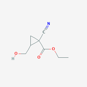 molecular formula C8H11NO3 B6617782 ethyl 1-cyano-2-(hydroxymethyl)cyclopropane-1-carboxylate CAS No. 1547707-31-2