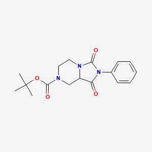 molecular formula C17H21N3O4 B6617890 tert-butyl 1,3-dioxo-2-phenyl-octahydroimidazolidino[1,5-a]piperazine-7-carboxylate CAS No. 1461704-66-4