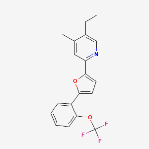 molecular formula C19H16F3NO2 B6617916 5-ethyl-4-methyl-2-{5-[2-(trifluoromethoxy)phenyl]furan-2-yl}pyridine CAS No. 1803583-71-2