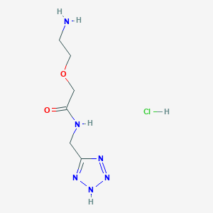 molecular formula C6H13ClN6O2 B6617923 2-(2-aminoethoxy)-N-[(1H-1,2,3,4-tetrazol-5-yl)methyl]acetamide hydrochloride CAS No. 1803603-47-5