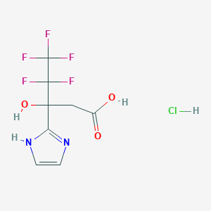 molecular formula C8H8ClF5N2O3 B6617943 4,4,5,5,5-pentafluoro-3-hydroxy-3-(1H-imidazol-2-yl)pentanoic acid hydrochloride CAS No. 1803599-33-8