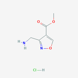 molecular formula C6H9ClN2O3 B6617969 methyl 3-(aminomethyl)-1,2-oxazole-4-carboxylate hydrochloride CAS No. 1803605-16-4