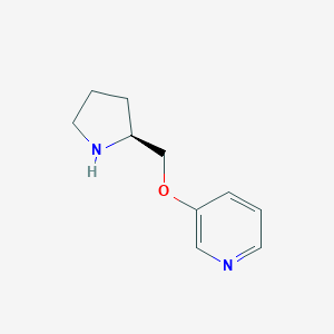 molecular formula C10H14N2O B066180 (S)-3-(Pyrrolidin-2-ylmethoxy)pyridine CAS No. 161416-57-5
