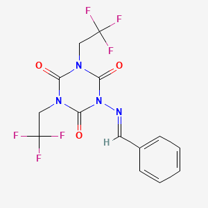 1-[(phenylmethylidene)amino]-3,5-bis(2,2,2-trifluoroethyl)-1,3,5-triazinane-2,4,6-trione