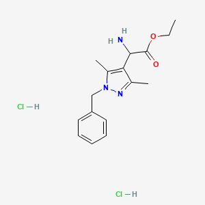 molecular formula C16H23Cl2N3O2 B6618029 ethyl 2-amino-2-(1-benzyl-3,5-dimethyl-1H-pyrazol-4-yl)acetate dihydrochloride CAS No. 1803580-60-0