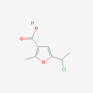 molecular formula C8H9ClO3 B6618043 5-(1-chloroethyl)-2-methylfuran-3-carboxylic acid CAS No. 1803565-54-9