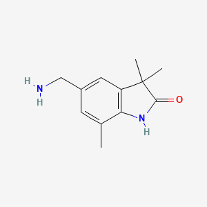molecular formula C12H16N2O B6618130 5-(aminomethyl)-3,3,7-trimethyl-2,3-dihydro-1H-indol-2-one CAS No. 1310237-17-2