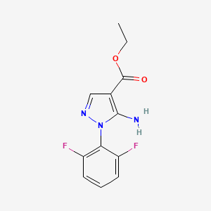 molecular formula C12H11F2N3O2 B6618213 ethyl 5-amino-1-(2,6-difluorophenyl)-1H-pyrazole-4-carboxylate CAS No. 1186491-29-1