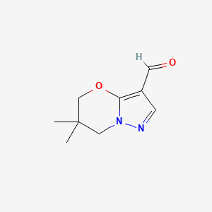 molecular formula C9H12N2O2 B6618257 6,6-dimethyl-5H,6H,7H-pyrazolo[3,2-b][1,3]oxazine-3-carbaldehyde CAS No. 1784899-80-4