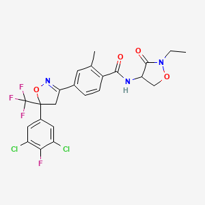 4-[5-(3,5-dichloro-4-fluorophenyl)-5-(trifluoromethyl)-4,5-dihydro-1,2-oxazol-3-yl]-N-(2-ethyl-3-oxo-1,2-oxazolidin-4-yl)-2-methylbenzamide